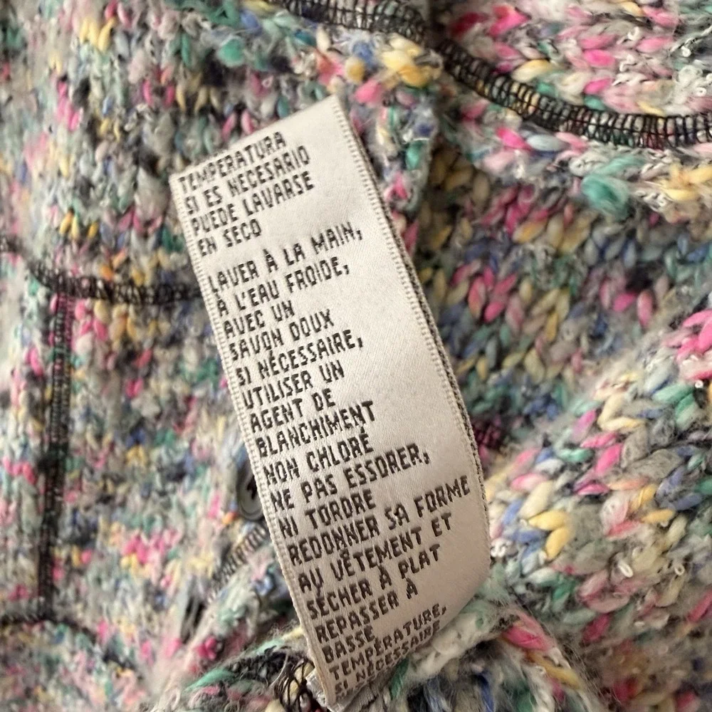 Nine West Womens Y2K Rainbow Speckled Knit Cardigan Sweater Size S Soft Grunge - Picture 6 of 8